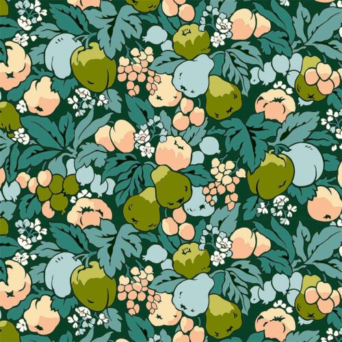 Liberty Quilting Cotton Orchard Harvest A 1m Remnant (Box Q)