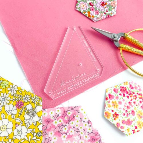 2" Half Square Triangle Acrylic Cutting Template with 1/4" seam allowance