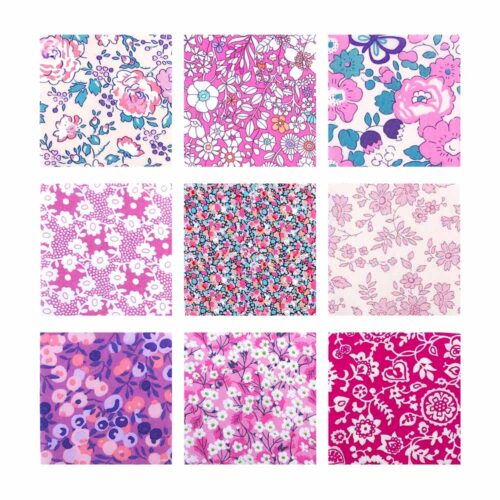 36 Liberty Fabric Tana Lawn 2.5" Pink Charm Squares