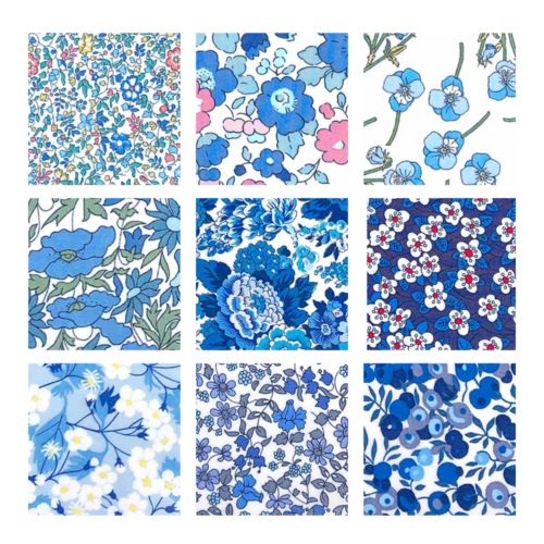 Liberty Fabric Tana Lawn 2.5" Blue Charm Squares | 36pcs