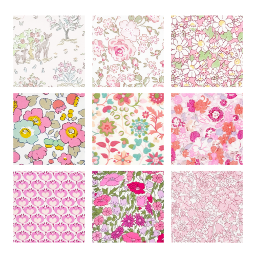 36 Liberty Fabric Tana Lawn 2.5" Pink Charm Squares
