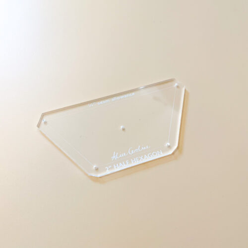 2" half hexagon template