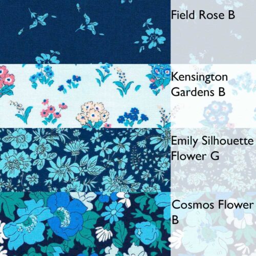 Liberty Fabric Quilting Cotton 4 Fat Quarters Flower Show Midnight Garden: Blues 269 - Image 4