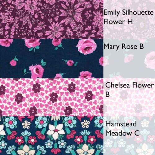 Liberty Fabric Quilting Cotton 4 Fat Quarters Flower Show Midnight Garden: Purples 271 - Image 4