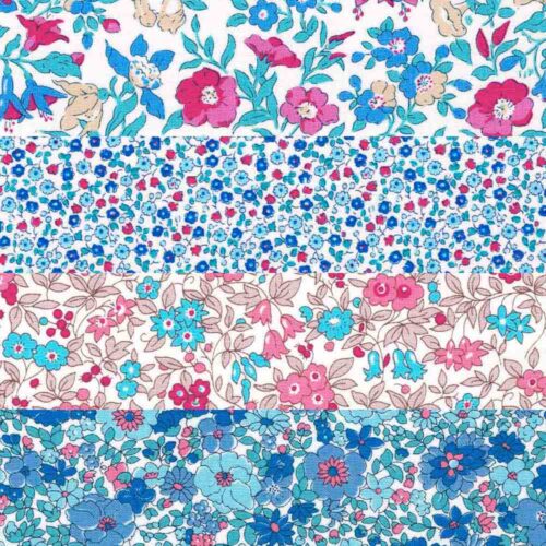 Liberty Fabric Quilting Cotton 4 Fat Quarters Flower Show Midnight Garden: Pastels 270 - Image 3