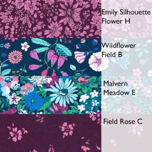 Liberty Fabric Quilting Cotton 4 Fat Quarters Flower Show Midnight Garden: Purples And Blues 272 - Image 4