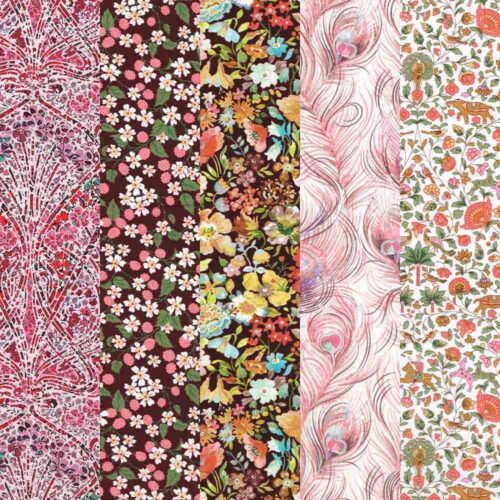 Liberty Fabric Tana Lawn® 5 Fat Quarters Vintage Pinks Selection 312