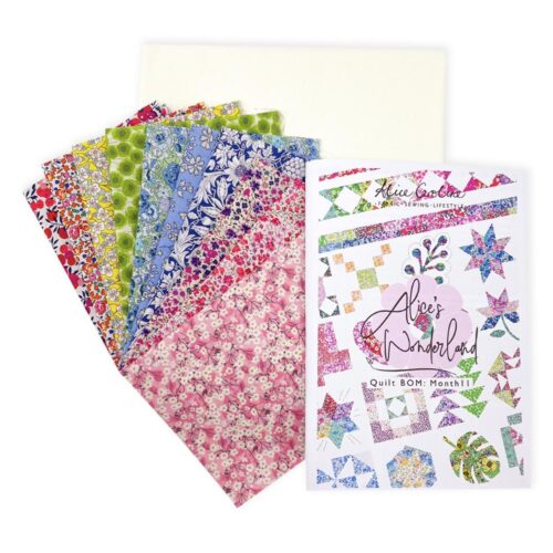 Individual Alice's Wonderland Quilt Box - Rainbow Strip Borders, Ivory Sashing and Ivory Borders (November)