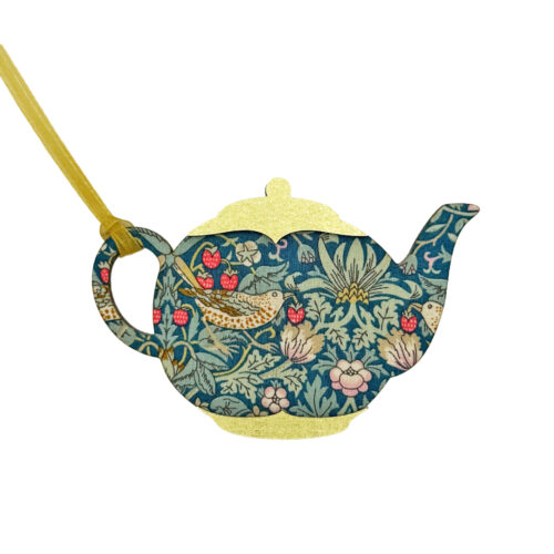 Liberty Decoration - Teapot In Strawberry Thief Teal