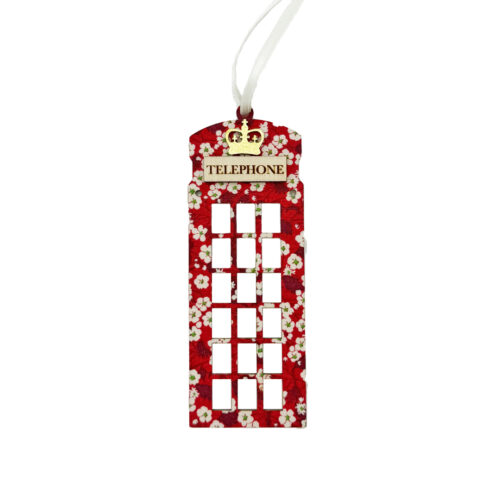Liberty Christmas Decoration - Telephone Box In Mitsi Valeria