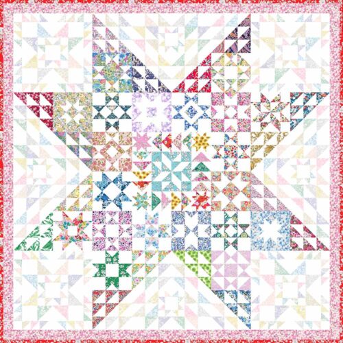 Alice Caroline Aurora Stars Rainbow Quilt BOM