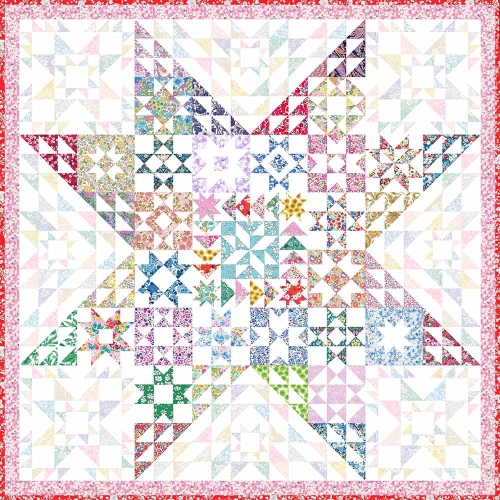 Alice Caroline Aurora Stars Rainbow Quilt BOM