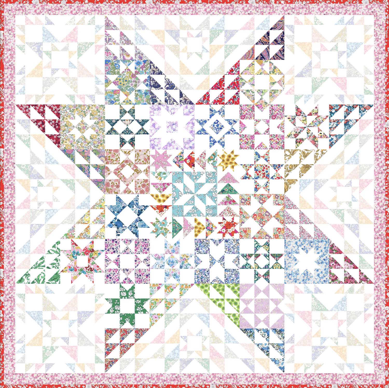 Alice Caroline Aurora Stars Rainbow Quilt BOM
