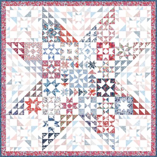Alice Caroline Aurora Stars Tricolor Quilt BOM