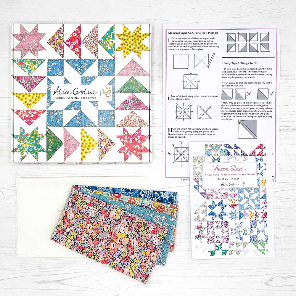 Aurora Stars Liberty Fabric Quilt Kit Contents