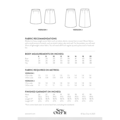 Sew Over It The Ava Skirt Dressmaking Pattern Sizes 6-20 - Image 4
