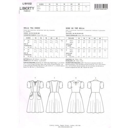 Liberty Dress Pattern Bella Tea Dress Sizes 14 - 22 - Image 4