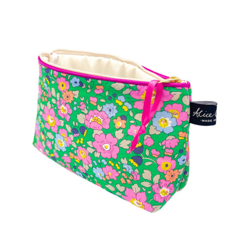 Liberty Fabric Cosmetic Bag Green Floral