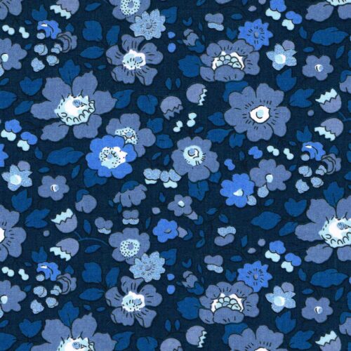 Liberty Fabric Betsy Meadow Metallic Blue
