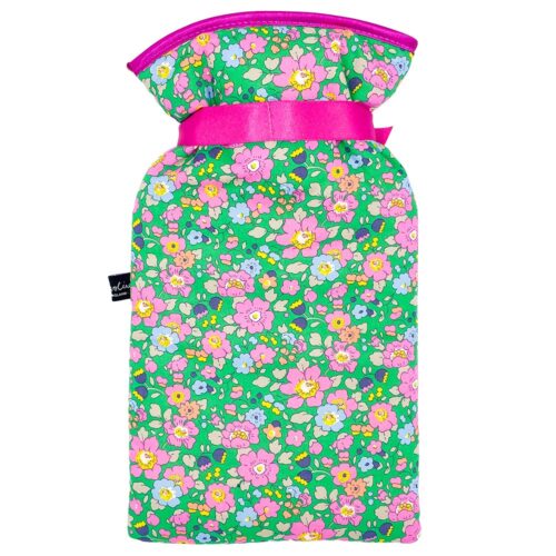 Liberty Fabric Hot Water Bottle Bright Green