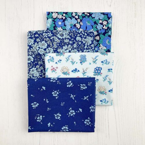 Liberty Fabric Quilting Cotton 4 Fat Quarters Flower Show Midnight Garden: Blues 269 - Image 2