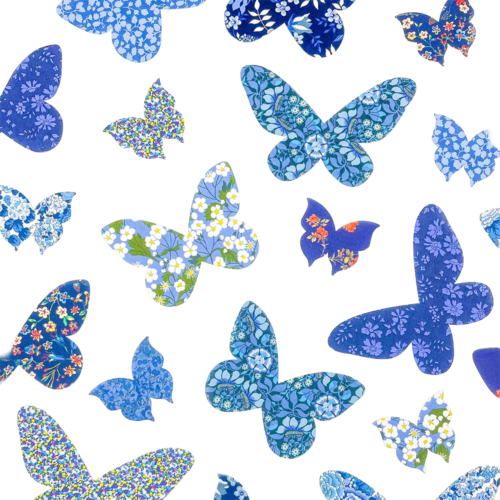 Pre-Cut Liberty Tana Lawn® Fabrics Selection Blue Butterflies
