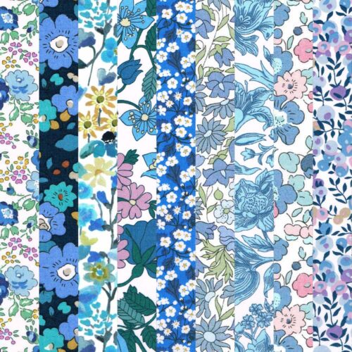 Liberty Fabric Tana Lawn® 9 Fat Quarters Blues Selection 296