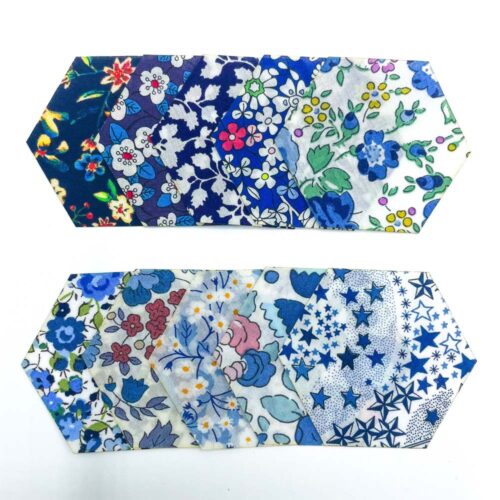 Pre-Cut Liberty Tana Lawn® Fabrics Selection Blue Hexagons - Image 3