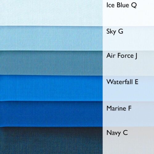 Liberty Fabric Tana Lawn 6 Plain Fat Quarters Blue Willow Selection 163 - Image 3