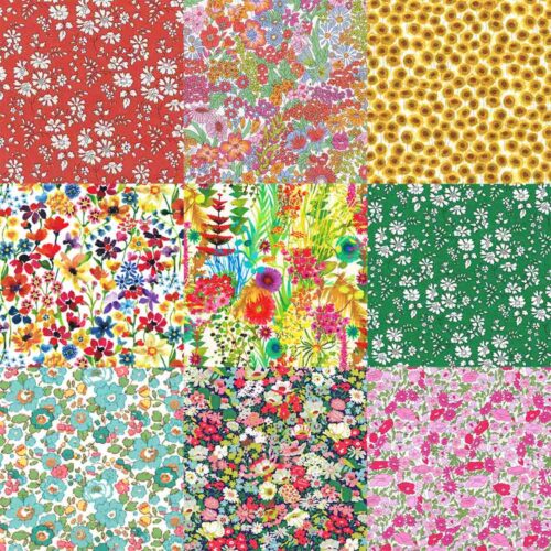 Liberty Fabric Tana Lawn® 9 Fat Quarters Bright Rainbow Selection 357 - Image 4