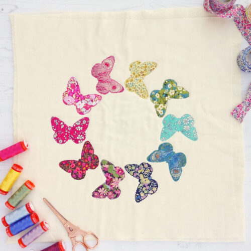 PATTERN : Butterfly Ring Raw Edge Applique Quilt Block or Pillow Pattern - Image 4