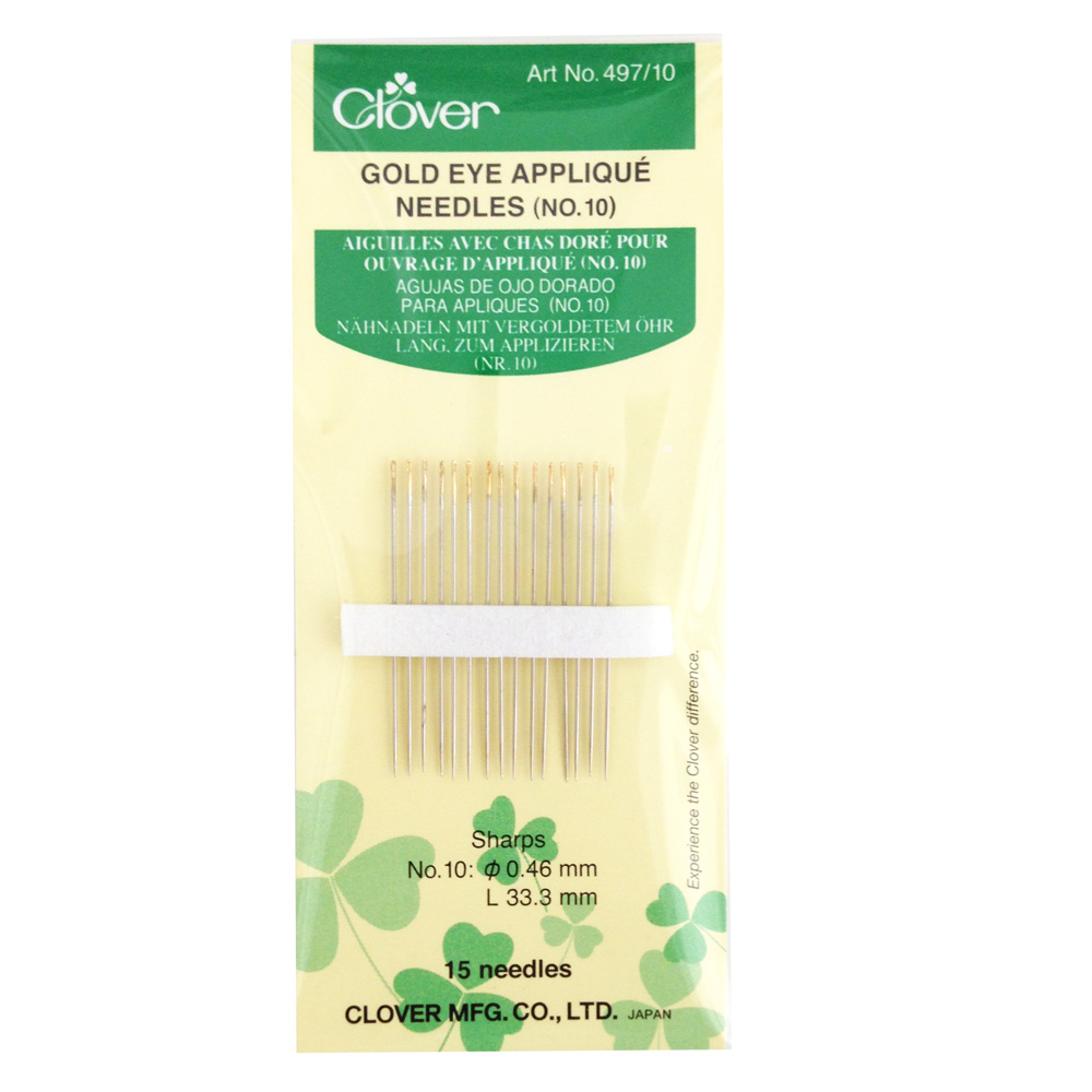 Clover Gold Eye Applique Needles