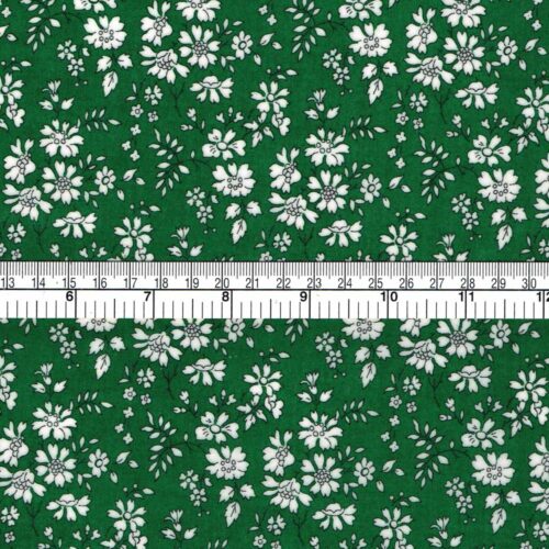 Emerald Green Floral Oilcloth Fabric