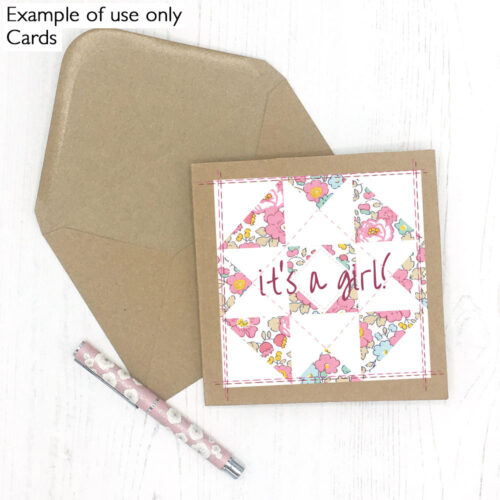 Liberty Homemade greeting card in pinks