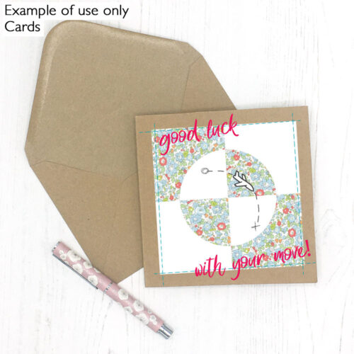 handmade fabric greeting card with Liberty Tana Lawn