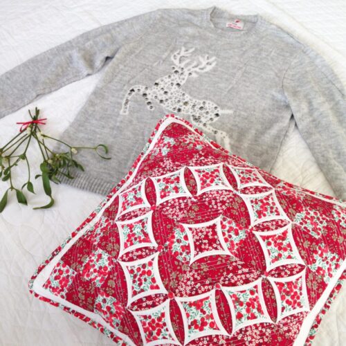 'Cathedral Windows' Christmas Cushion in Liberty Tana Lawn Fabric Kit - Image 4