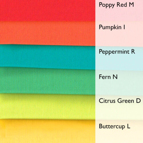 Liberty Fabric Tana Lawn 6 Plain Fat Quarters Citrus Selection 161 - Image 3