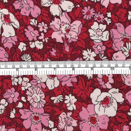 Liberty Red Floral Wide Width Quilting Cotton