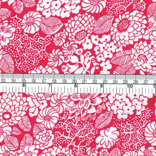 Quilting Cotton Dahlia Garden Red
