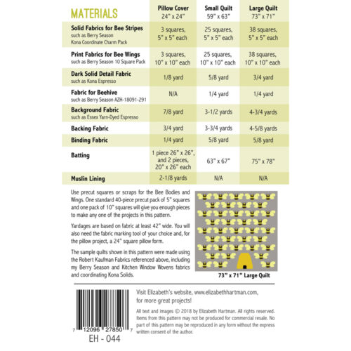 Elizabeth Hartman Beehive Quilt And Pillow Pattern - Image 2