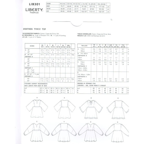 Liberty Dress Pattern Esther Tunic Top - Image 5