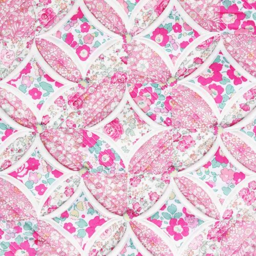 'Cathedral Windows' Cushion in Pink Alice Caroline Exclusive Liberty Tana Lawn Fabric Kit - Image 4