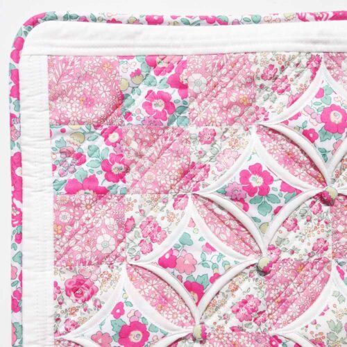 'Cathedral Windows' Cushion in Pink Alice Caroline Exclusive Liberty Tana Lawn Fabric Kit - Image 3