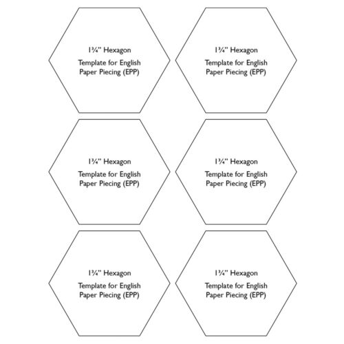 FREE Hexagons 1 3/4 inch Templates for English Paper Piecing - Download