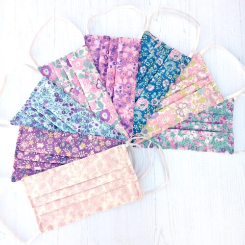 Liberty Fabric Face Covering in Felicite Teal - Image 3