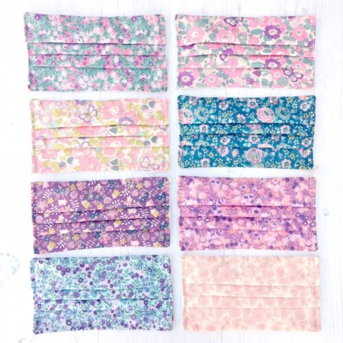 Liberty Fabric Face Covering in Felicite Teal - Image 4