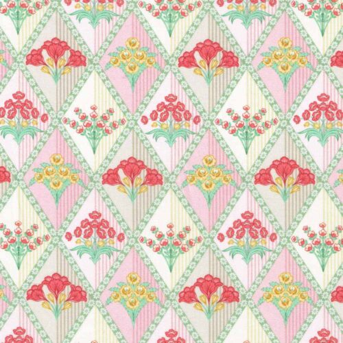 Liberty Fabric Tana Lawn Floral Harlequin A 2m Remnant (Box C)