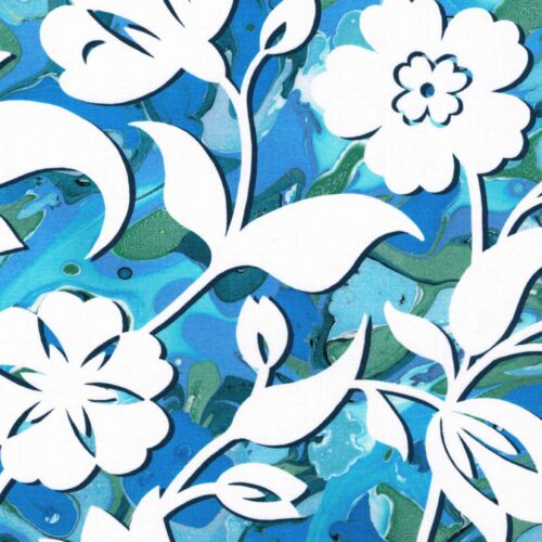 Liberty Fabric Tana Lawn Floral Marble B 1m Remnant (Box M)