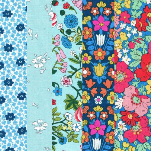 Liberty Quilting Cotton Midsummer Collection 5 Fat Quarter Bundle - Brights