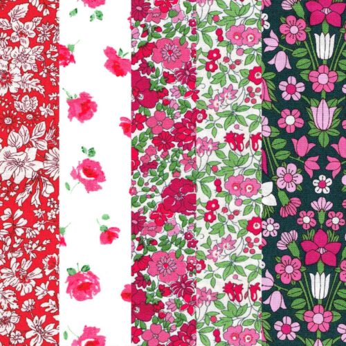 Liberty Quilting Cotton Midsummer Collection 5 Fat Quarter Bundle - Pinks